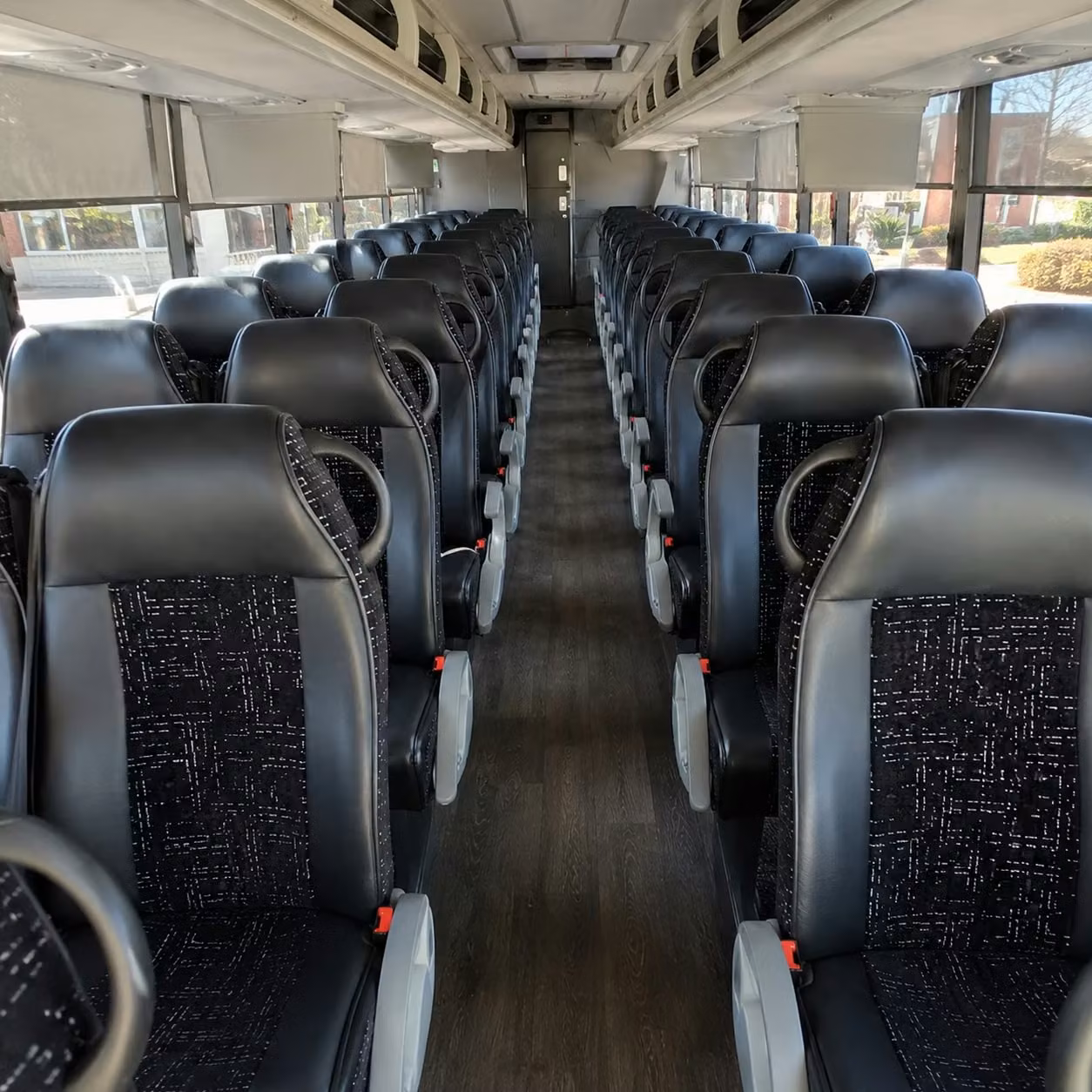 akron charter bus interior